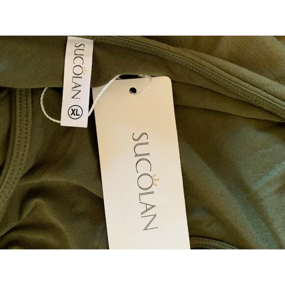 1 Piece Jumpsuit 2 Pockets V Neck & V Back NEW XL Green - Picture 5 of 10